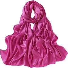 Luxury Satin Hijab Scarf Shawl Wrap Women Long - Hoa oải hương - Xem 4
