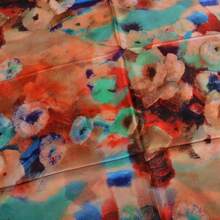 100% Mulberry Silk Scarf For Women Lightweight Long Scarves Beach Wraps Cover Up -Travel Photography Scarfhalloween - 橘藍 - 查看 9