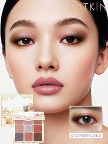 CATKIN 9-Color Matte & Shimmer Eyeshadow Palette, High Pigment Matte & Pearl Eyeshadows, Neutral Eyeshadow Palette "C12 Wonderland" - C12 Fairyland - 查看 4