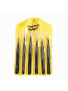 1/2 Stücke Nagel-Kunst Edelstahl Pinzette Schwarze Ellbogen Hand Zelt Clip Haar Picking Nagel Transplantation Wimpern Gerade Pinzette