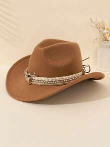 1 chiếc Mũ cao bồi miền Tây Unisex có hình đầu bò có thể tháo rời và trang trí bằng đá giả - Mũ nỉ màu nâu nhẹ, thích hợp cho tiệc Giáng sinh, hoạt động ngoài trời, lễ hội theo chủ đề, lễ kỷ niệm, mũ đội đầu bền - Nhiều màu - Xem 3