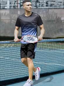 6pcs/Set Men Sports Outfit, Breathable Short Sleeve T-Shirt, Basketball Sportswear Set, Suitable For Running, Cycling, Fitness