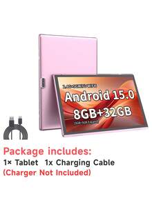 Coopers 10.1 Inch Android 15 Tablet, WIFI Tablet PC, 3GB RAM, 32GB ROM, Support 1TB Expandable, Quad-Core, 2.4G+5G WiFi, Dual Band WiFi6, 2MP + 8MP Dual Camera, 1280 * 800 IPS HD Touch Screen,Wi-Fi, 6000mAh Battery, Support Widevine L1(No Adapter) - Pink - View 11