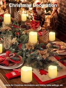 24pcs LED Warm Light Flameless Candle Lights, Suitable For Gifts, Holidays, Home Decor - Weddings, Living Room, Bedroom, Halloween, Thanksgiving, Birthday Presents, Dining Table Decoration