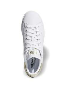 Stan Smith 女款运动鞋，皮革鞋面，金属后跟提环，OrthoLite® 鞋垫，标志性鞋舌标签 EE8836 - 白色/金色金屬色 - 查看 4