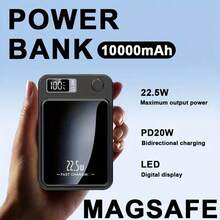 15W 无线磁吸移动电源，10000mah 大容量，适用于 iPhone16-12 超级快速充电，LED 电量显示，带 USB 和 Type-C 端口的便携式充电器，安全稳定的聚合物锂电池，适合户外玩耍、购物、旅行，适用于 Apple iPhone、iPad、Android 手机的便携式电源，适合家人、朋友、生日、圣诞节、冬季、新年的礼物 - 紫色 - 查看 3
