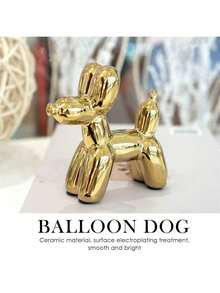 Minions Balloon Dog Statue, Home Decor Modern Art Statues, Home Accessories, Modern Home Decoration Animal Art Ornaments, For Coffee Table Kitchen Decorations Color Schemes Room Aesthetic Metal Texture Gold Sculpture Dog
