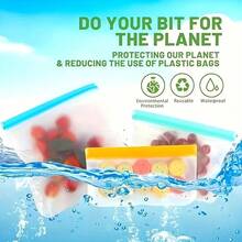 Reusable Sandwich Bags, Reusable Freezer Bags For Prepared Proteins, Meal Prep Portions, Fruits And Veggies, Dry Food, Home Decor, Party & Christmas Storage