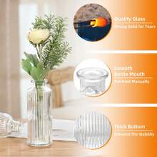 Tomnk Glass Bud Vases Set Of 9 Or 12 Or 36, Small Mini Flower Vases Bulk Pack For Centerpiece Table Decor, Wedding Reception Party Baby Shower, Vintage Home Decor Clear Glass Vases Set For Mother's Day Decor, Ideal Mother's Day Gift - 無色 - 查看 7