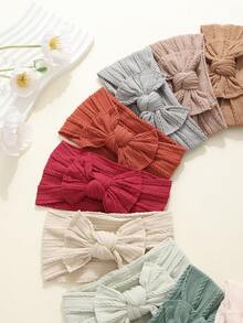 jralon 18pcs/Pack Infant & Toddler Multicolor Nylon Bow Jacquard Headbands, Soft Elastic Hair Bands For Babies, Suitable For All Seasons