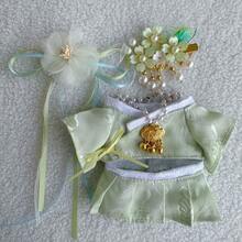 [Strój + nakrycie głowy + naszyjnik] 17 cm lalka LABUBU tradycyjny chiński strój Hanfu, autentyczna wersja 1/2/3, odpowiednia na wiosnę/jesień, zawiera zestaw kostiumów Hanfu dla LABUBU