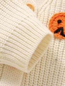 Autumn/Winter New Baby Halloween Cardigan Sweater, Handmade Pumpkin Decor, Comfortable Versatile Holiday Style - White - View 6