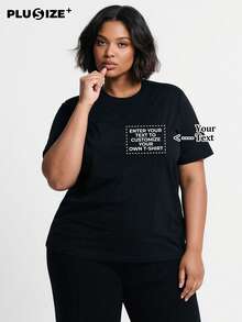 Customized Round Neck Dog & Cat Pet Memorial Gift Men's Casual T-Shirt - Add Your Own Image (Selfie/Photo/Friend Photo/Lover Photo/Girlfriend Photo/Gift/Couple Logo/Girlfriend Custom) And Text, Design Your Personalized Printed T-Shirt As Father's Day And Mother's Day Gift - Black - View 3