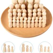 20pcs Wooden Peg Dolls, Unfinished Wooden Female People Shape Nature Plain Wood Body Dolls For Art Craft Projects DIY