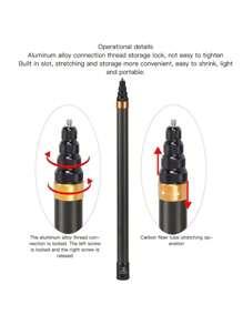 3-Meter Carbon Fiber Telescopic Extension Rod, Suitable For 360 Insta X5/X4, Gopro11/10/9, Action4/5. It Comes With A Comfortable Grip - Gold - View 4