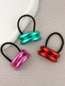 1 szt. Elegancka, kolorowa, metalowa, geometryczna gumka do włosów, minimalistyczny, szykowny dodatek do włosów, gumka do kucyka, modna gumka do włosów, uniwersalna, odpowiednia na Dzień Matki, powrót do szkoły, Święto Dziękczynienia, Boże Narodzenie, Nowy Rok, Walentynki, karnawał, gumki do włosów, gumki do włosów, gumki do włosów, gumki do włosów, elastyczne gumki do włosów, akcesoria do domu i urody dla kobiet, prezenty