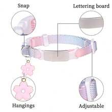 1pc Customized Gradient Colorful Cat Collar, Nylon Material Cat Collar, Can Customize Pet Name, Contact Info, Address, Anti-Lost Engraved Pet Collar, Suitable For Medium & Small Cats - Multicolor - View 6