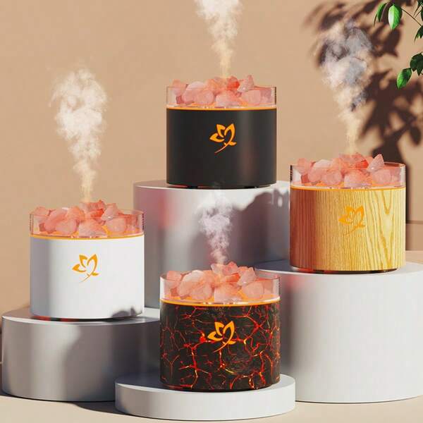Crystal Salt Stone Aromatherapy Machine Colorful Atmosphere Light Atomization Humidification 160ml Large Capacity Multiple Scenarios Suitable For Office, Living Room, Bedroom