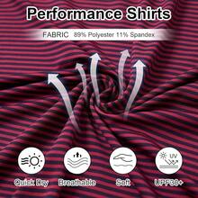 Golf Shirts For Men - Moisture Wicking Short Sleeve Performance Sport Casual Striped Collared Mens Polo Shirt-2025 - Wine Red Stripe - View 6