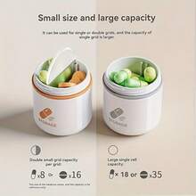 1-Pack Portable Dual Compartment Pill Organizer Box With Leakproof Lid & Chain - Medication Case, Travel-Friendly Tablet Storage With Clear Opening For Vitamins, Pills - Ideal For Travel, Home, Or Daily Use - Compatible With One Pill Box For Purse, Vitamin Holder, Stylish Medication Box, Durable Plastic Material, Compact Design, Secure Closure, Healthconscious Users - Multicolor - View 7