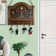 2D Flat Multi-Color Wooden House Key Storage Rack - Bag, Coat, Accessory And Key Storage Hook Rack - Màu Khaki - Xem 2