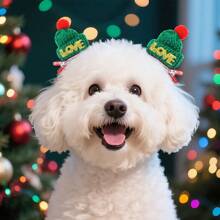 2pcs Pet Christmas Reindeer Antler Hair Clips - Cat Dog Christmas Hat Hair Clips, Christmas Party Decor Duck Clips Headband