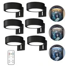 1/3/6 Stücke kabellose Metall Wandkunst LED Bildleuchten, mit magnetischer kabelloser Wandlampe, Lichterketten, Lampen, LED-Leuchten, Nachtlicht, Beleuchtung, Buchleuchte, LED-Leuchten für Räume - einstellbare Farbtemperatur, Timer, Fernbedienung und Taststeuerung - perfekt für Galerien, Treppen, Flure