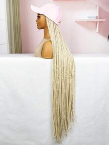 Perucă împletită extra lungă cu șapcă de baseball de 42 de inci, bandă de păr sintetică, ținută casual și de birou