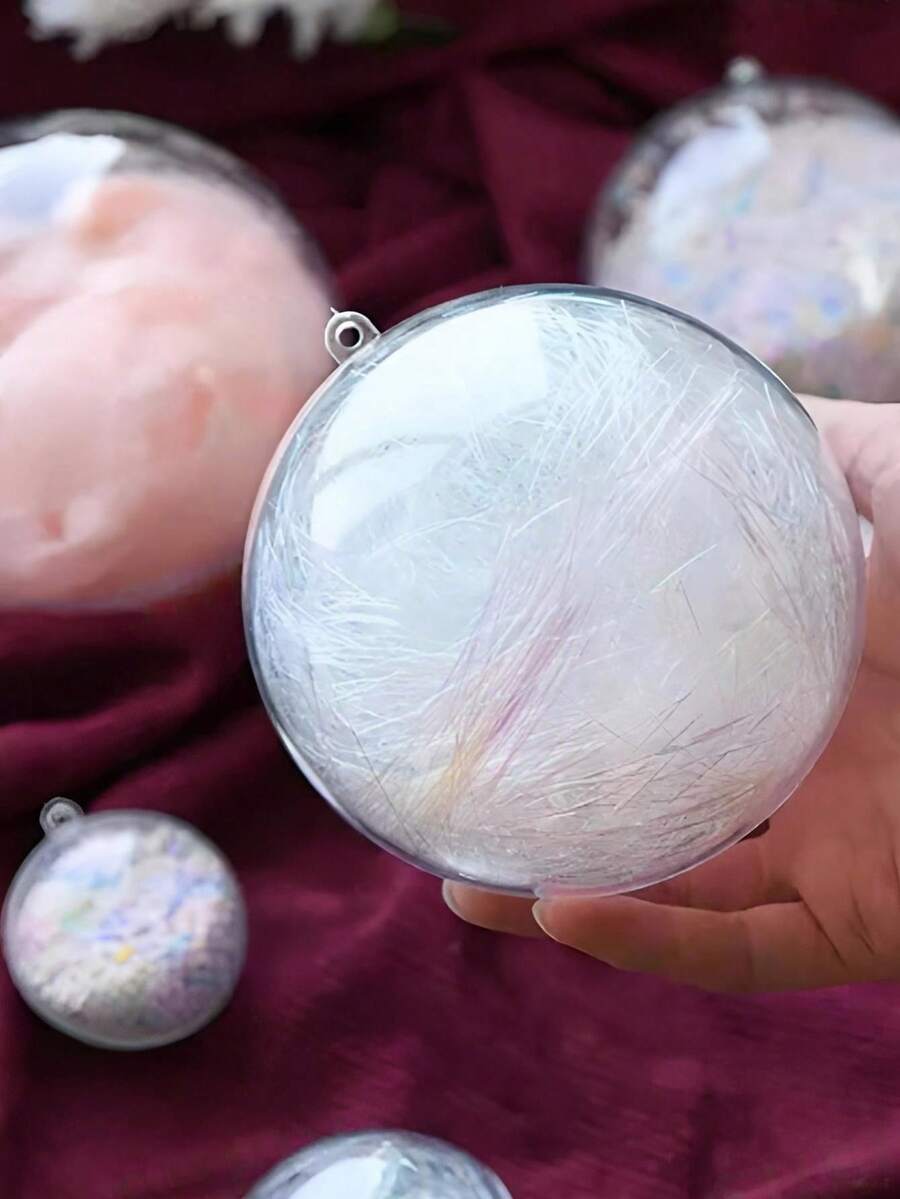 26个不同尺寸的透明球，10个球，亚克力透明装饰球，5个球填充3cm/4cm塑料，超大透明塑料填充圣诞饰品，现代破碎小玩意，用于DIY工艺品圣诞装饰 - 無色 - 查看 1