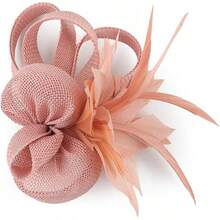 Fascinators Hats Women,Tea Party Fascinator Hair Clip With Feathers Wedding,Derby Hats Headbands - Ha9582-xueya - 查看 4