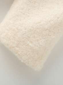 Women's 2025 Winter Fashion Casual Turndown Collar Long Sleeve Faux Fur Wool Blend Coat Jacket