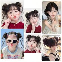 Synthetic Hair Bun Scrunchie Wig, Children's Wig, Girls' Flower Bun Hairstyle Wig Accessories, Wig Scrunchie, Funny Long Beard Wig - Multicolor - View 7