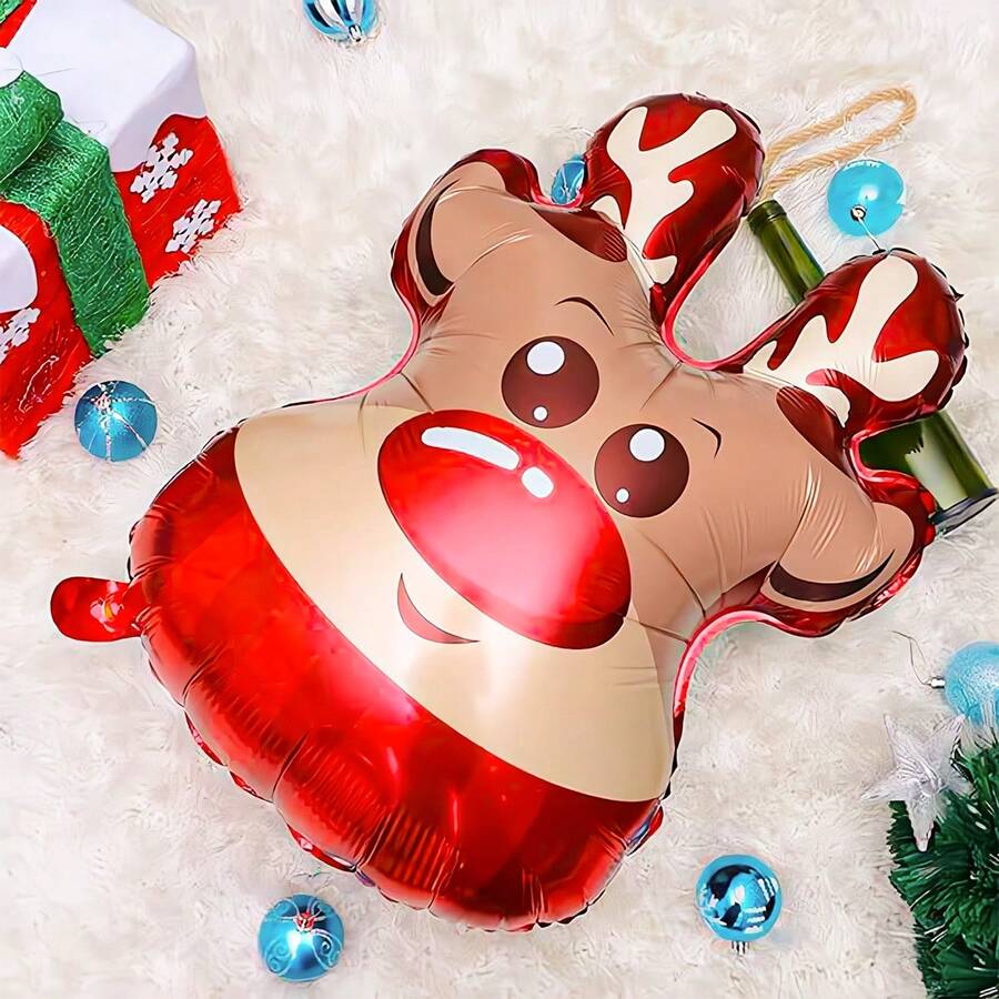 1pc/2pcs Christmas Reindeer Foil Balloons, Forest Animal Reindeer Shaped, Suitable For Christmas, Holiday Parties, Room, Christmas Family Gathering, Christmas Party Decoration