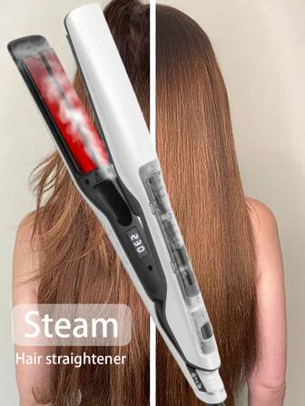 PinkSings 14 TEMPs Steam Hair Straightener, Professional Titanium Ceramic Straightening Iron, Suitable For Both Dry And Wet Hair, For All Hair Types, 5x More Moisturizing Than Traditional Straighteners, Quick Heating For Coarse Hair, Perfect Gift For Travel, Holidays