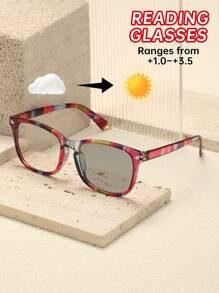 1 件/3 件塑料豹纹多色几何全框休闲风格变色女士老花镜 6 屈光度选项 +1.0 至 +2.5 放大倍数适用于户外休闲活动驾驶露营办公室阅读时尚配饰 - 彩色 - 查看 8