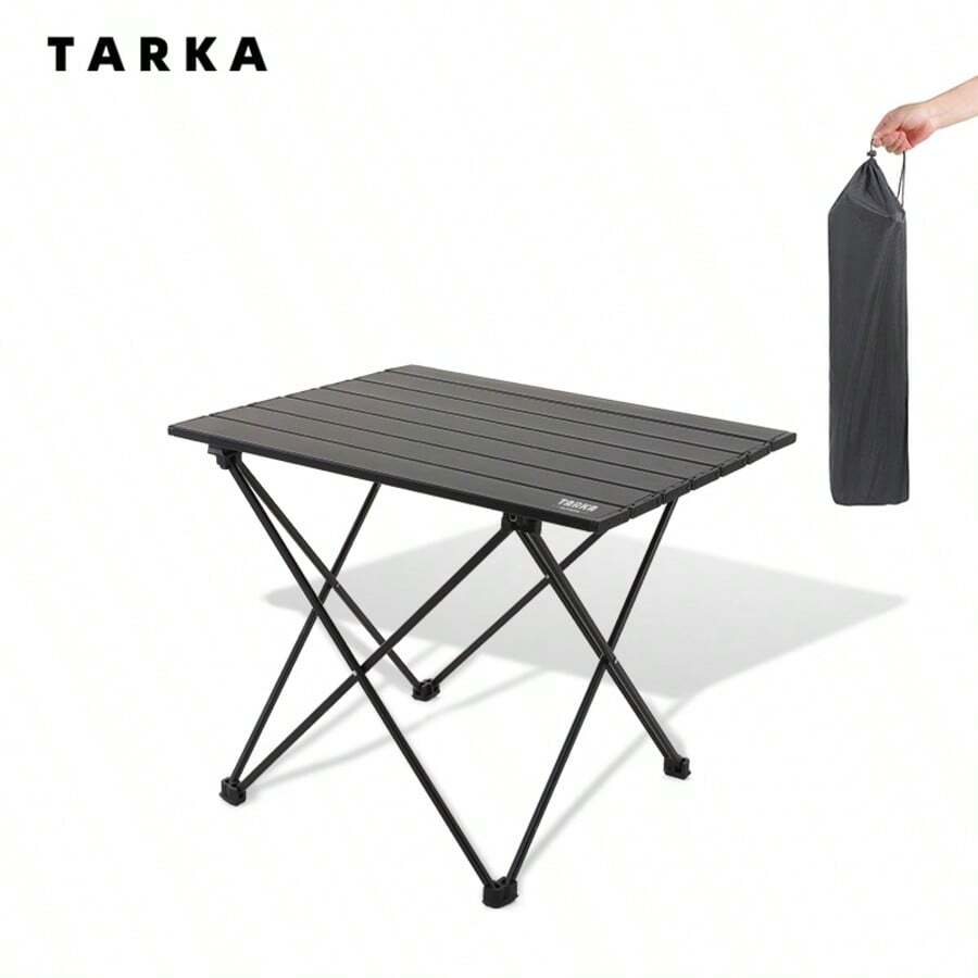 TARKA Masă pliabilă pentru camping în aer liber, petrecere, picnic, grătar, birou pliabil portabil, masă portabilă din aluminiu ultraușoară de înaltă rezistență