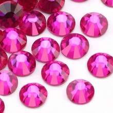 SS6, SS10, SS16, SS20 Fuchsia Hotfix Rhinestones, 1000pcs/1440pcs Per Pack, Suitable For Jewelry, Garments, Dresses, Dance Costumes, DIY Ironing, Shoes, Hats, Apparel Accessories