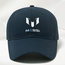 MESSI Logo Baseball Cap - High-Quality, Soft, Comfortable, Breathable, Adjustable Sun Hat For Men & Women - Stylish Black With White Emblem, Perfect For Spring & Summer Outdoor Activities - 藏蓝色 - 查看 10
