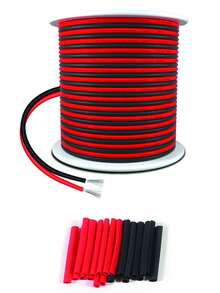 1pc 16-30 AWG 2-Color Red & Black Flexible Tinned Copper Wire For LED Strip Lights - 18-30 AWG, 110V/220V, Hard-Wired, No Battery Needed, Metal Conductor, LED Lighting | Flexible Wiring | Tinned Copper Wire, LED Accessories