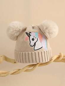 2pcs/Set Kids Unicorn Knit Hat And Gloves Set, Warm And Versatile For Autumn/Winter - 2PC - View 7