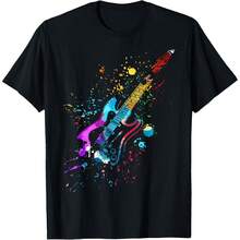 Guitar Music Instrument, Music Band & Guitarists T-Shirt - Black - View 1