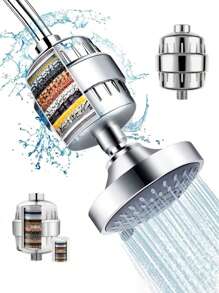 2pcs/Set High Efficiency Shower Head Filter, High Flow Hard Water Softening Shower Head Filter, Universal Shower Head Water Purifier, Reduces Damage To Dry Skin And Hair, Removes Chlorine And Harmful Substances, Suitable For Home, Hotel And RV Bathroom, A Surprise Gift For Family And Friends