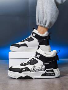 Nuevas zapatillas casuales de suela gruesa y media altura para hombre, otoño/invierno 2025, estilo deportivo y versátil de moda