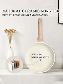 Juego de 14 piezas de utensilios de cocina, Juego de ollas y sartenes antiadherentes, Material de granito, Apto para cocina de inducción, Incluye sartén, olla cacerola, wok, olla cacerola extra grande, Libre de PFAS, PTFE, PFOA, PFOS