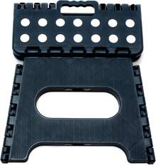 Shark Power Gear Foldable Kids Step Stool – Lightweight Plastic Step Ladder For Bathroom, Kitchen & Home - Black - View 1
