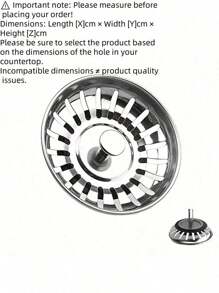 3pcs Stainless Steel Kitchen Sink Strainer And Plug - Polished Waste Plug With Hair Filter, Suitable For Bathroom And Kitchen Drainage Protection, Easy To Bend Consumable(Made From Lightweight Stainless Steel; Please Do Not Apply Excessive Pressure)
