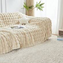 50x60 Inches Ultra-Soft Fuzzy Plush Throw Blanket - Thick, Warm Couch, Sofa, Bedroom, Camping - Decorative Blanket Cozy Warmth, Bubble Ivory White, Sherpa Style - Bubble Khaki - Xem 4