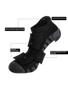 9 双男士透气、防臭、吸湿排汗针织面料柔软舒适运动踝袜，非常适合返校、狂欢节、斋月，保暖速干，适合居家、滑冰、骑自行车、跑步、旅行、徒步旅行和各种运动 - 彩色 - 查看 4