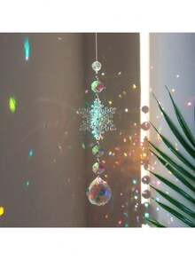 4 قطع زينة كريستالية بشكل نجوم الثلج، مناسبة لتزيين أشجار في فصل الشتاء، قلادات نجوم الثلج الكريستالية، مناسبة لحفلات عيد الميلاد والأعياد السنوية والهدايا (طراز أنيق، متعدد الألوان)