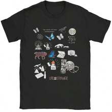 Life Is Strange Video Game T-Shirt Man  Awesome Cotton T Shirts Summer O Neck Hip Hop Tee Shirt Print Big Size Tops - 黑色 - 查看 1